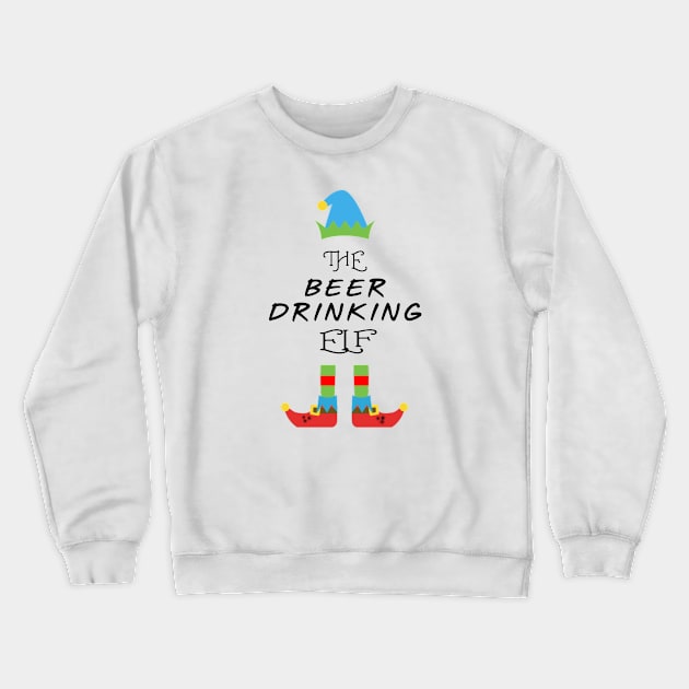 The Beer Drinking Elf Matching Family Group Christmas Party Crewneck Sweatshirt by CareTees